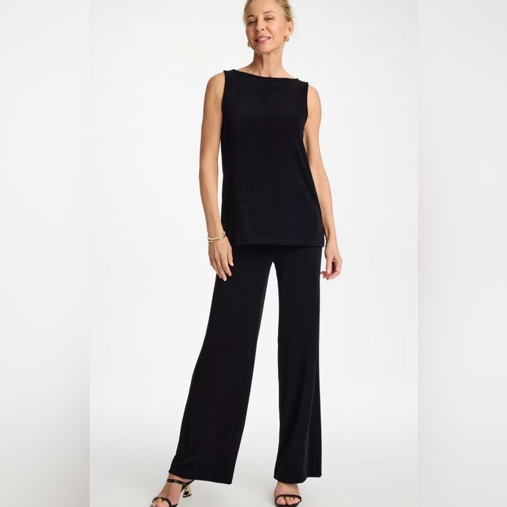 Chico's Travelers Classic Black Wide Leg Pants size 1 (medium)